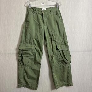 BDG Women's Size 0 Green 100% Cotton Y2K Cargo Baggy Straight Pants